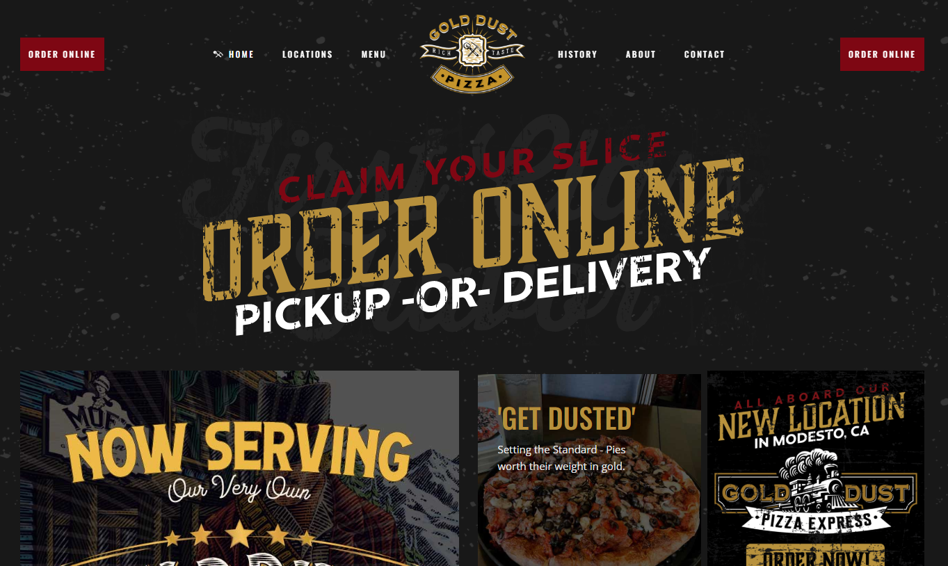 Search performance for Gold Dust Pizza