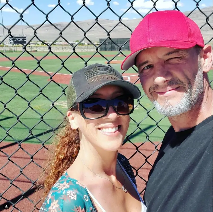 Greg and Andie Kat at a ballpark