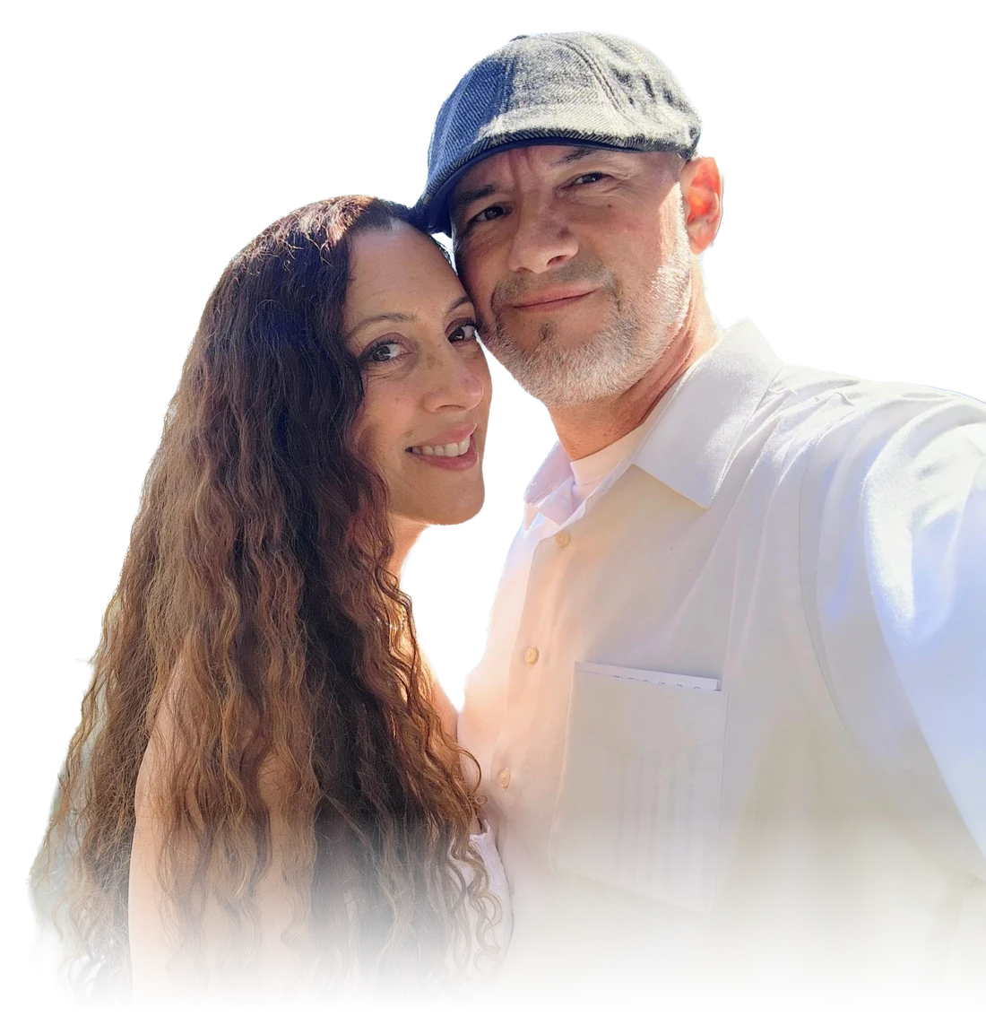 Greg and Andie Kat on Hearst Beach on the Central Coast, the day they married in February 2024