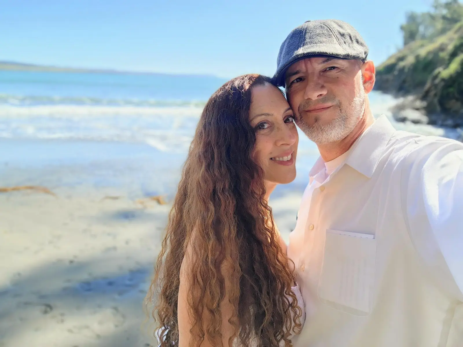 Greg and Andie Kat on Hearst Beach, Central Coast California